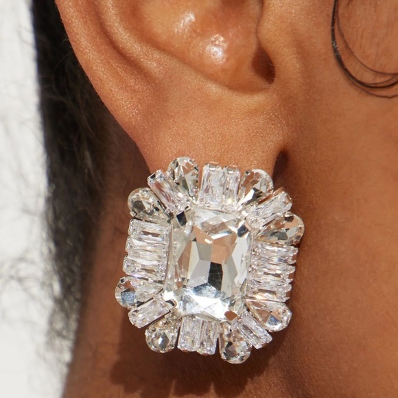 Fashion Nova Pure Excellence Rhinestone Earrings - Picture 4 of 4
